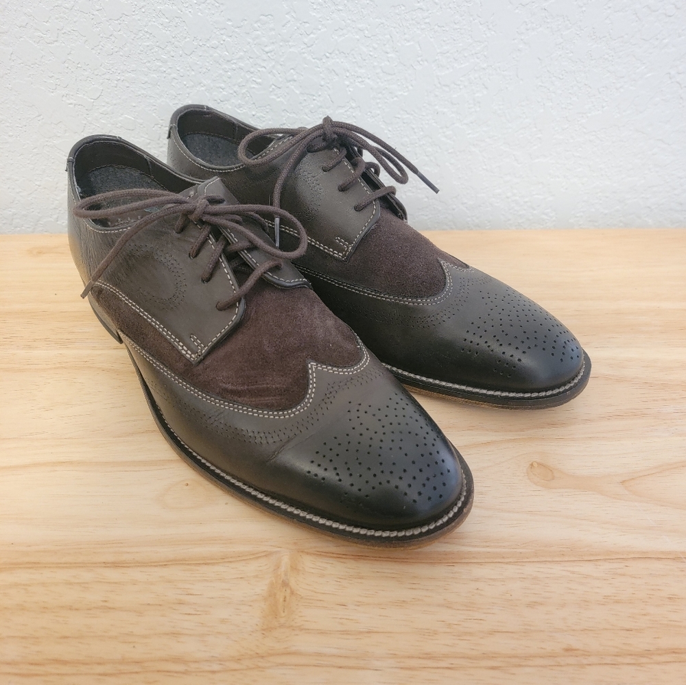 Men's Chocolate Leather & Suede Wingtips